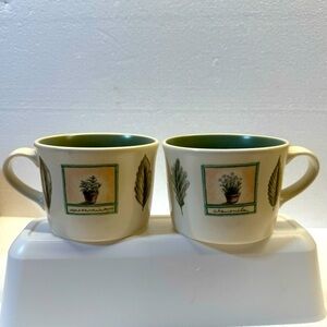 Pfaltzgraff Naturewood Portfolio Flat Bottom Coffee Cups Mugs Stoneware Set Of 2